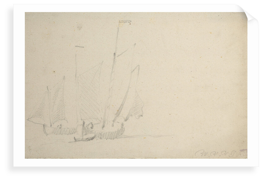 Two pinks under sail by Willem Van de Velde the Younger