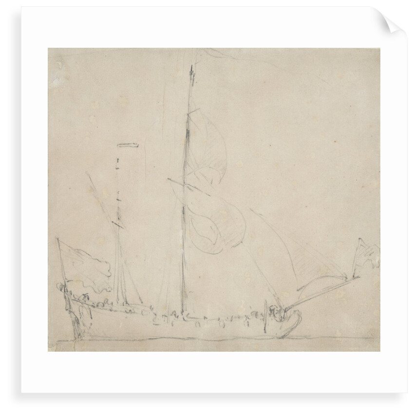 A ketch before the wind by Willem Van de Velde the Younger