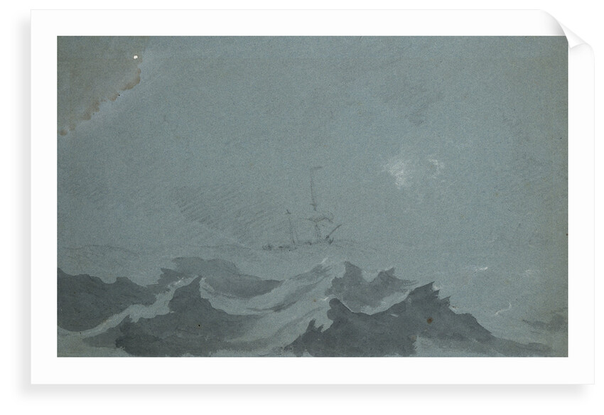 A dismasted ship scudding in a heavy sea by Willem Van de Velde the Younger