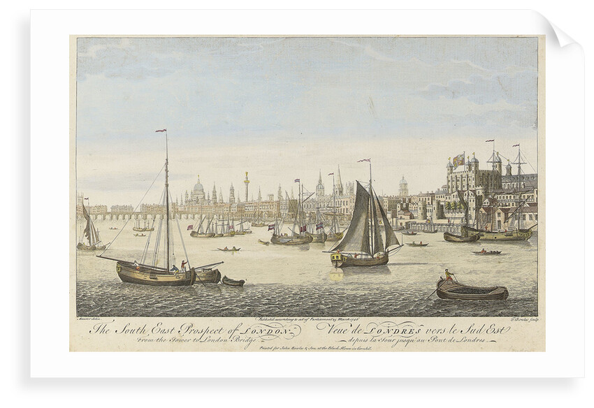 The South East Prospect of London From the Tower to London Bridge by Maurer