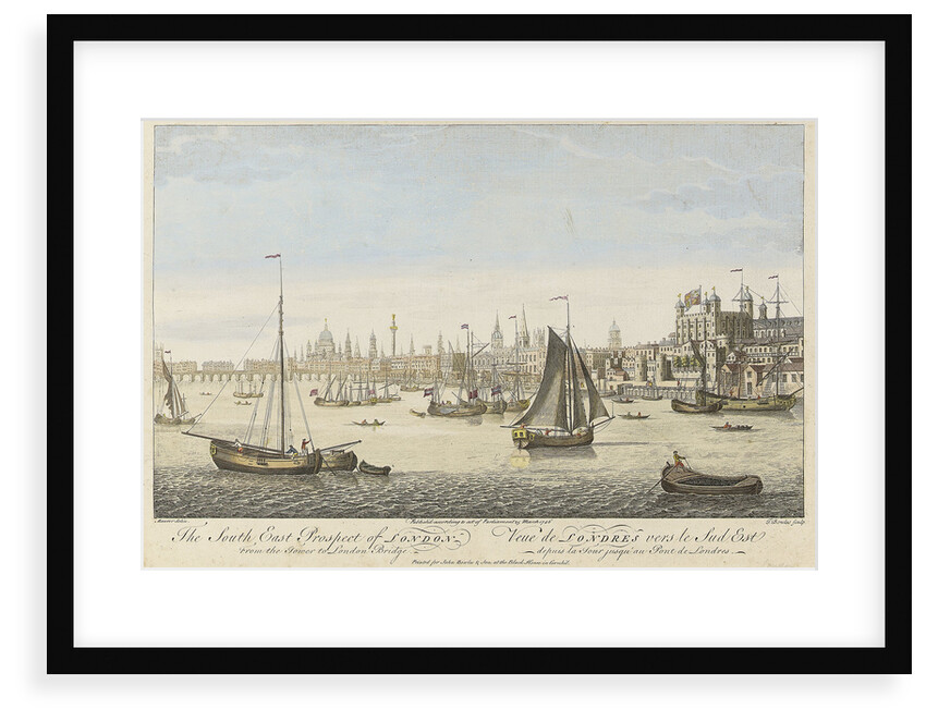 The South East Prospect of London From the Tower to London Bridge by Maurer