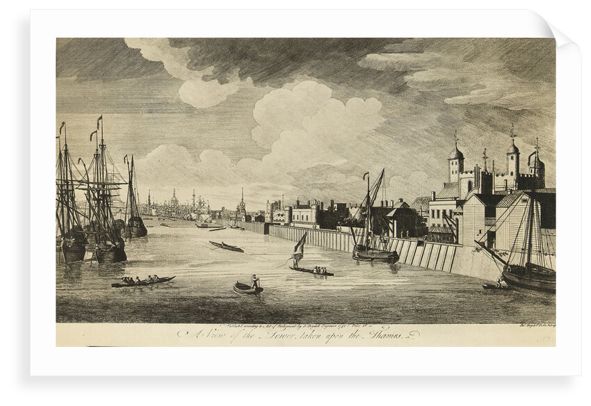 A view of the Tower taken upon the Thames by John Boydell