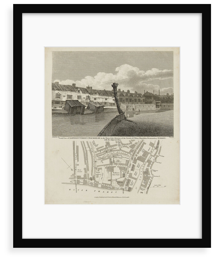 South view of London Street, Dockhead in the Water Side division of the Parish of St Mary Magdalen Bermondsey, Surrey by Robert Bremmel Schnebbelie