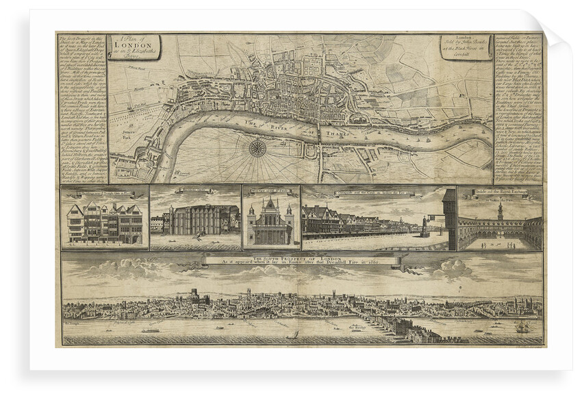 A Plan of London as in... Elizabeths Days by Thomas Bowles