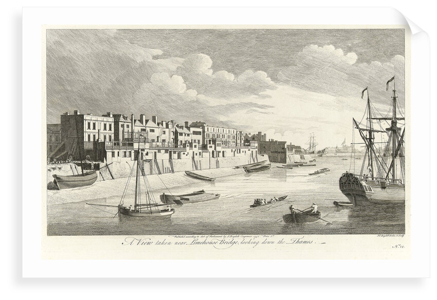 A view taken near Limehouse Bridge, looking down the Thames by John Boydell