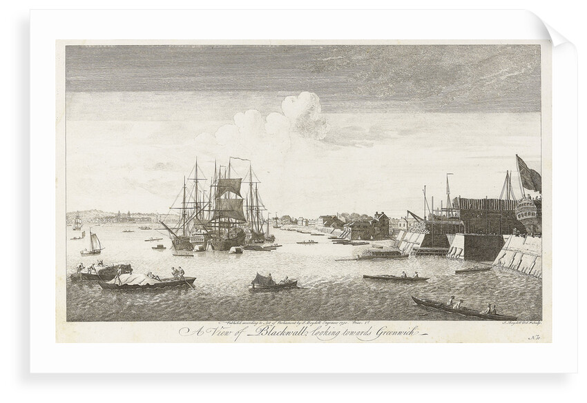 A view of Blackwall looking towards Greenwich by John Boydell