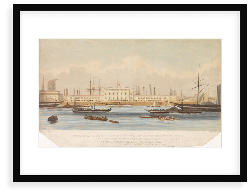 The Blackwall railway terminus & Brunswick pier with the Brunswick propeller & other steam vessels by W. Ranwell