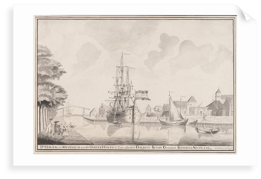 The harbour of Medenblik with the 'Siebert' and 'Nicolas' by W.R. Hellingweiff