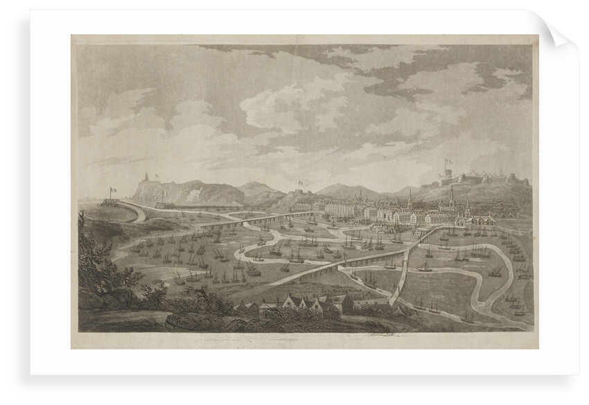 Boulogne low water, 1800, showing boats for the invasion of England by unknown