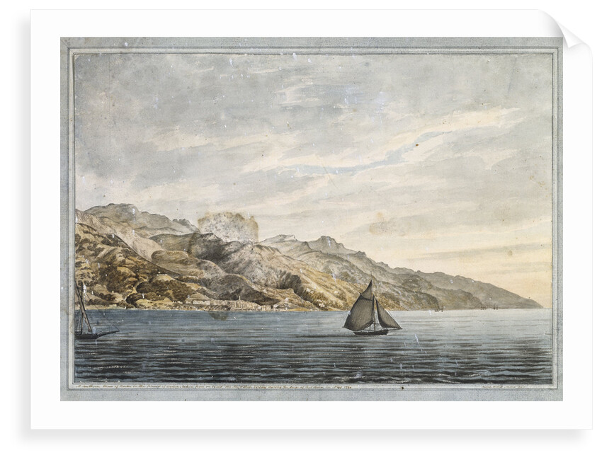 A southern view of Bastia on Corsica from on board HMS 'Victory' during the May 1794 siege by Ralph Willett Miller