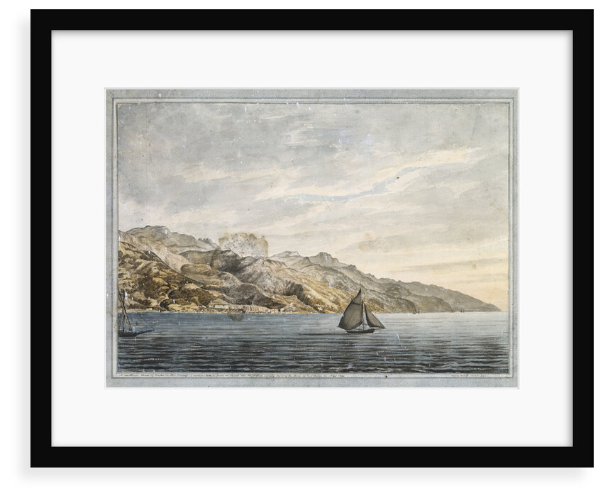 A southern view of Bastia on Corsica from on board HMS 'Victory' during the May 1794 siege by Ralph Willett Miller
