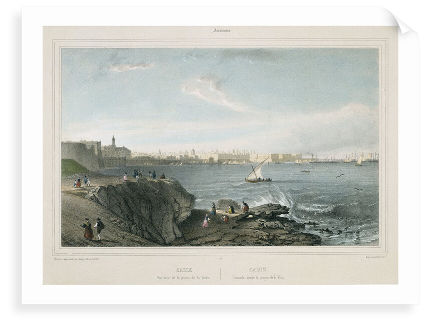 View of Cadiz in Andalucia by Chapuy