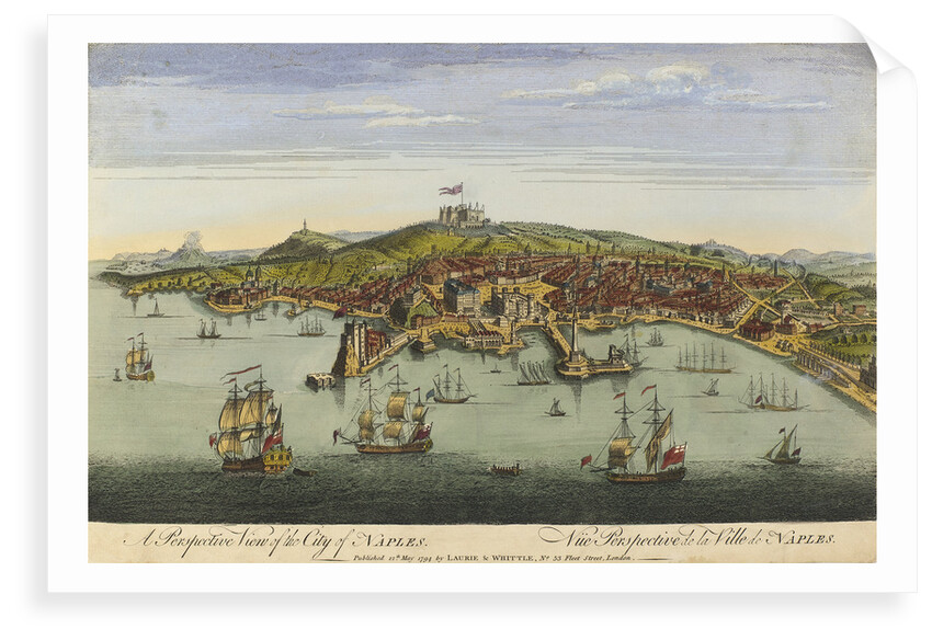 A perspective view of the city of Naples by Robert Laurie & James Whittle
