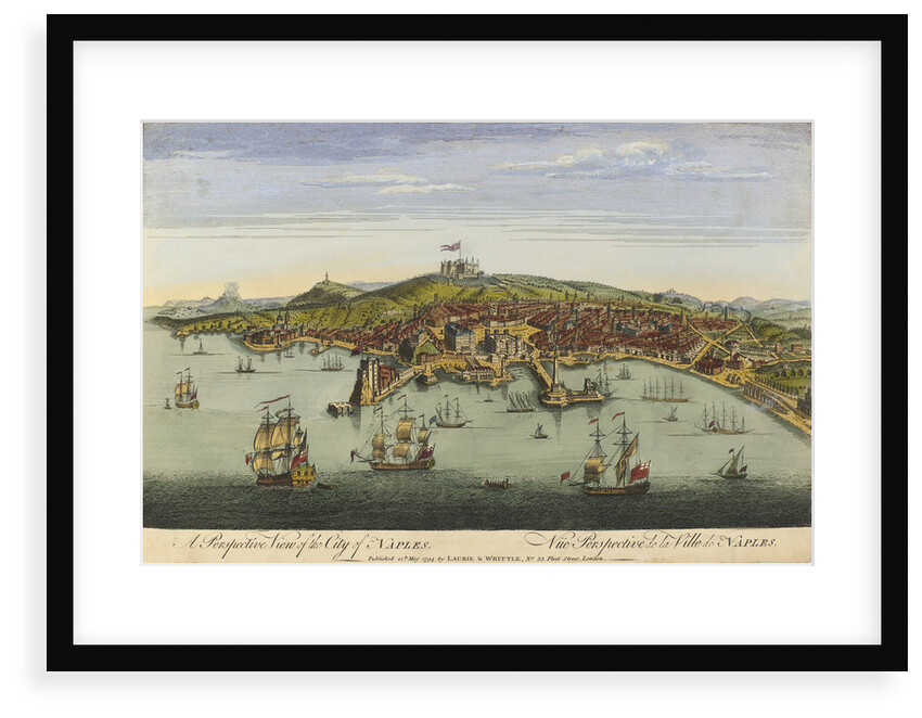 A perspective view of the city of Naples by Robert Laurie & James Whittle
