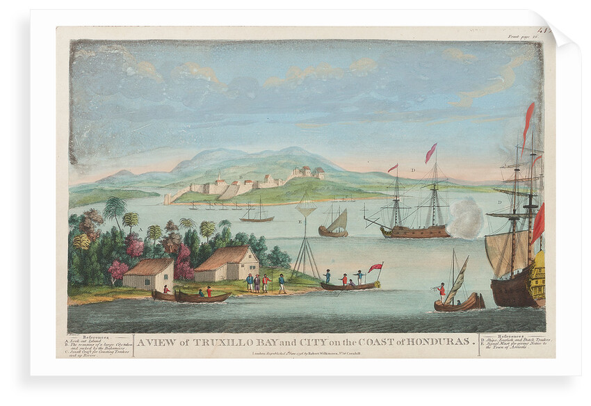 A view of Truxillo Bay and city on the coast of Honduras by T. Bowen
