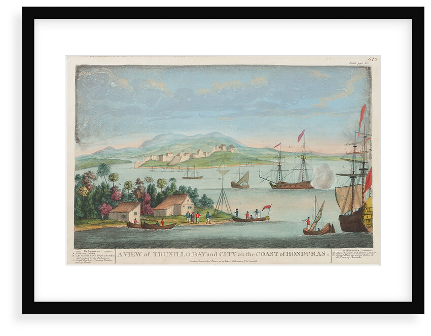 A view of Truxillo Bay and city on the coast of Honduras by T. Bowen