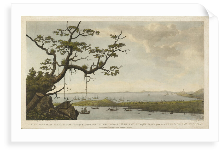 A view of part of the island of Martinique, Pigeon Island, Gros Islet Bay, Shaque Bay & part of Careenage Bay, St Lucia by Charles Forrest Forrest