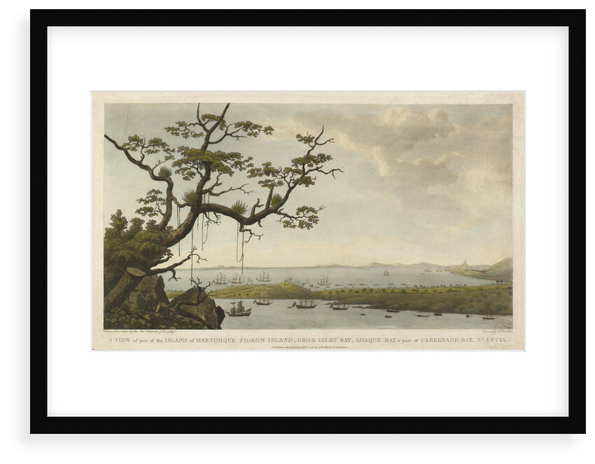 A view of part of the island of Martinique, Pigeon Island, Gros Islet Bay, Shaque Bay & part of Careenage Bay, St Lucia by Charles Forrest Forrest