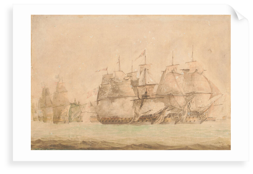 Battle of St. Vincent, Nelson in the 'Captain' boarding and capturing the two line of battle ships on the 14 February 1797 by Jahleel Brenton