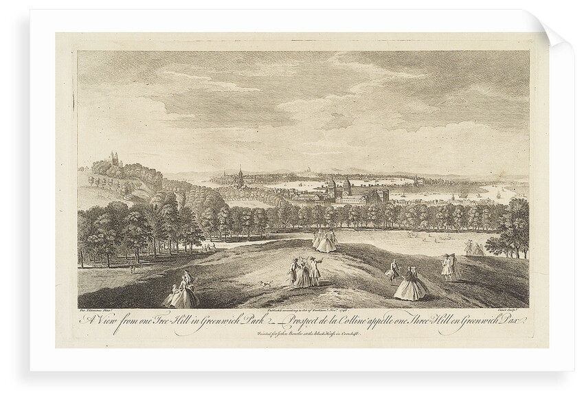 A view from one Tree-Hill in Greenwich Park - Prospect de la Colline appelle one Tree-Hill en Greenwich Parc by Pieter Tillemans