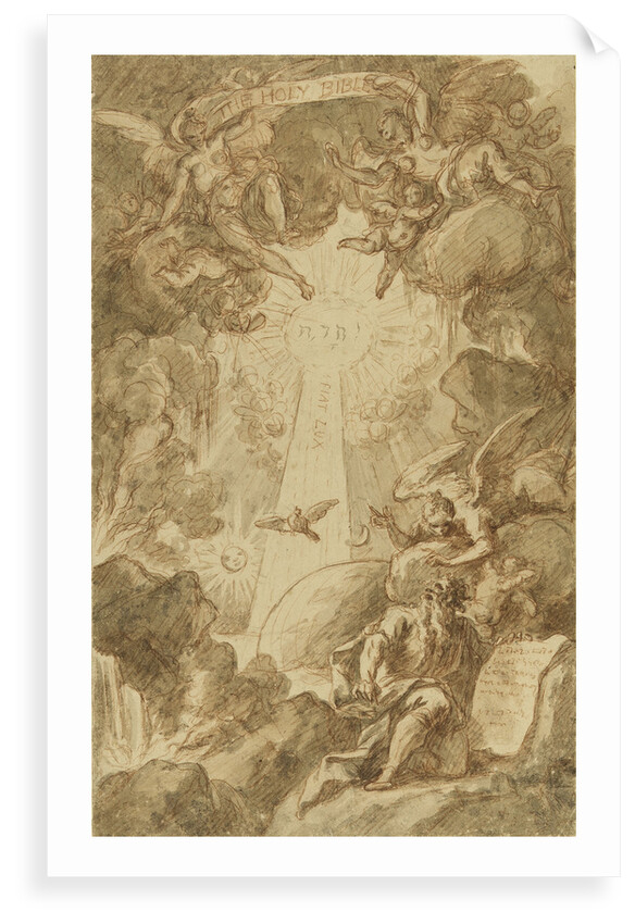 Drawing for the engraving by C. du Bosc in the bible of the Royal Naval College Chapel by James Thornhill