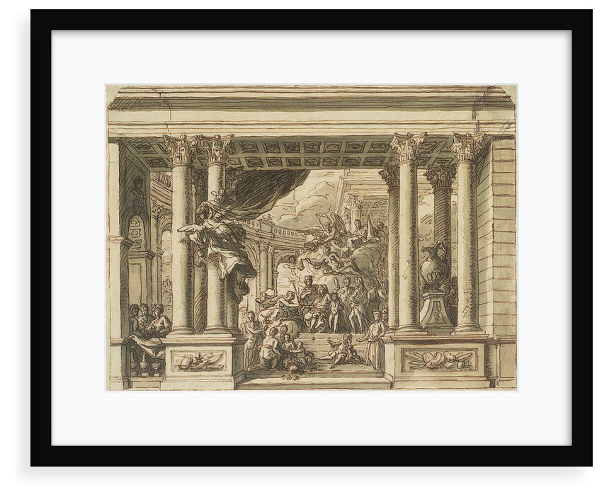 The Painted Hall, Greenwich Hospital: design for the west wall by James Thornhill