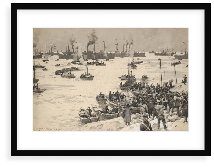 Japanese troops landing in Korea by Charles M. Padday