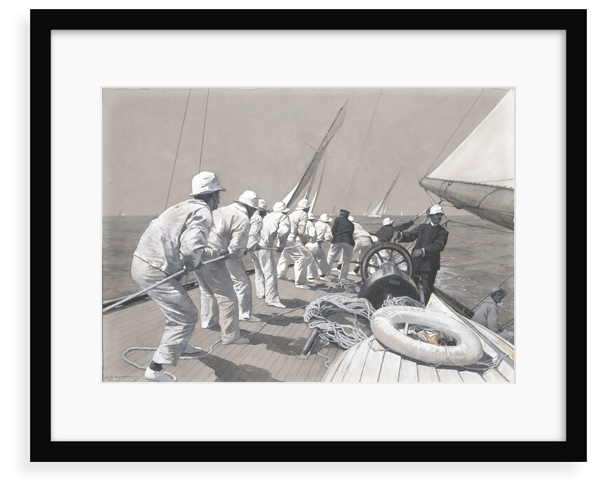 A pull on the main sheet on board 'Brynhild', winner of the Kings Cup by Charles M. Padday
