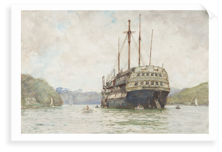 The 'Implacable' at Falmouth by Henry Scott Tuke