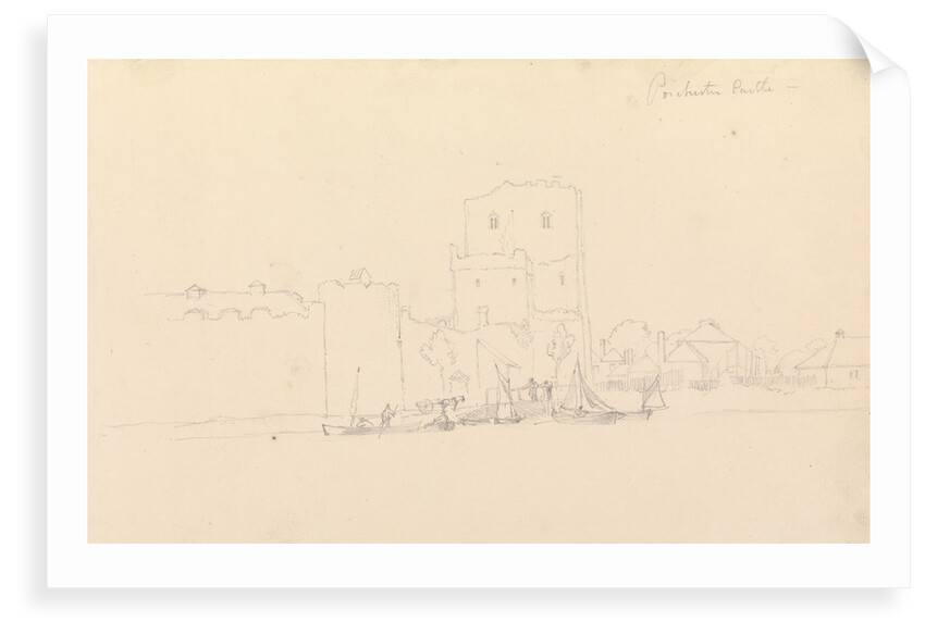 Drawing of Porchester Castle by John Christian Schetky