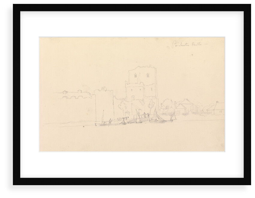 Drawing of Porchester Castle by John Christian Schetky