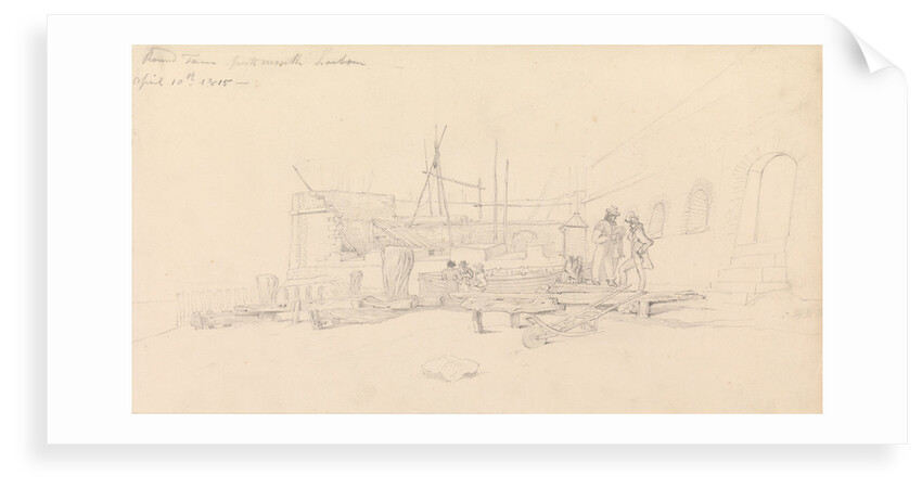 Drawing of Round Tower, Portsmouth harbour, 10 April 1815 by John Christian Schetky