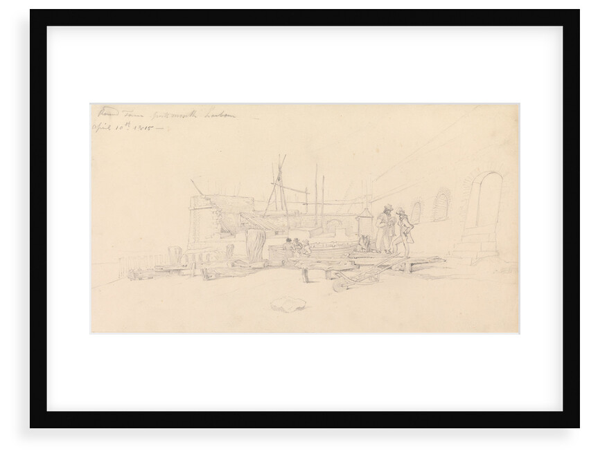 Drawing of Round Tower, Portsmouth harbour, 10 April 1815 by John Christian Schetky