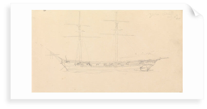 'Zephyr' Spithead July, 1815 by John Christian Schetky