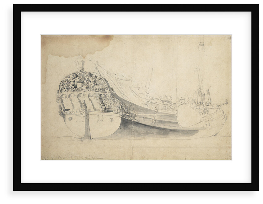 Portrait of a Dutch bezan yacht by Willem Van de Velde the Younger