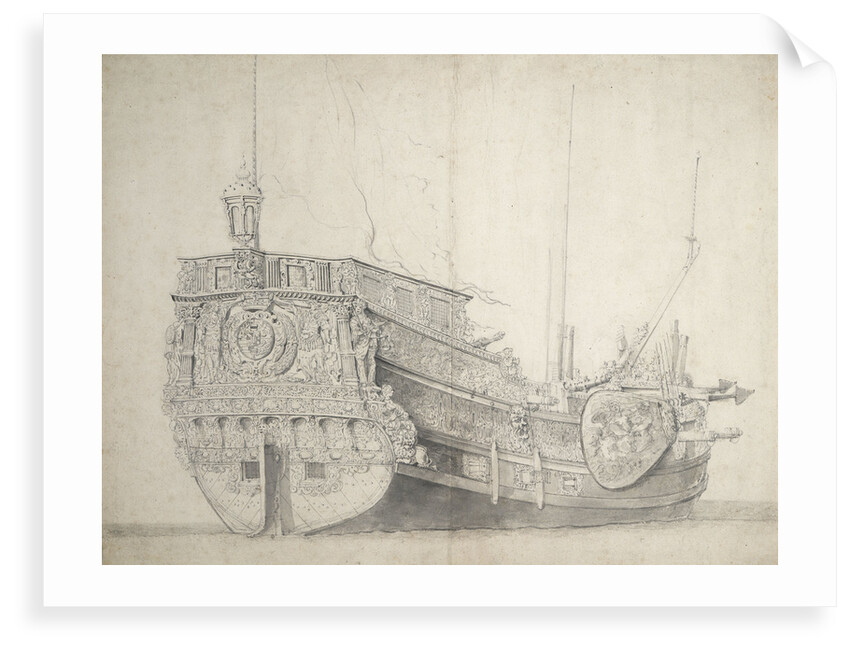 Portrait of a Dutch Prince's yacht by Willem van de Velde the Elder