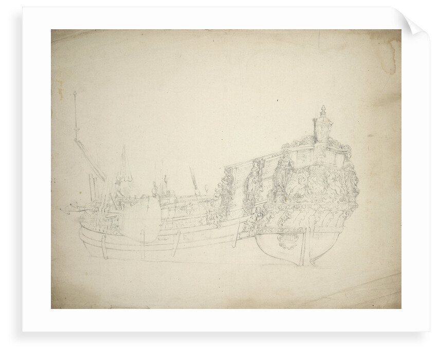 Portrait of a states yacht by Willem van de Velde the Elder