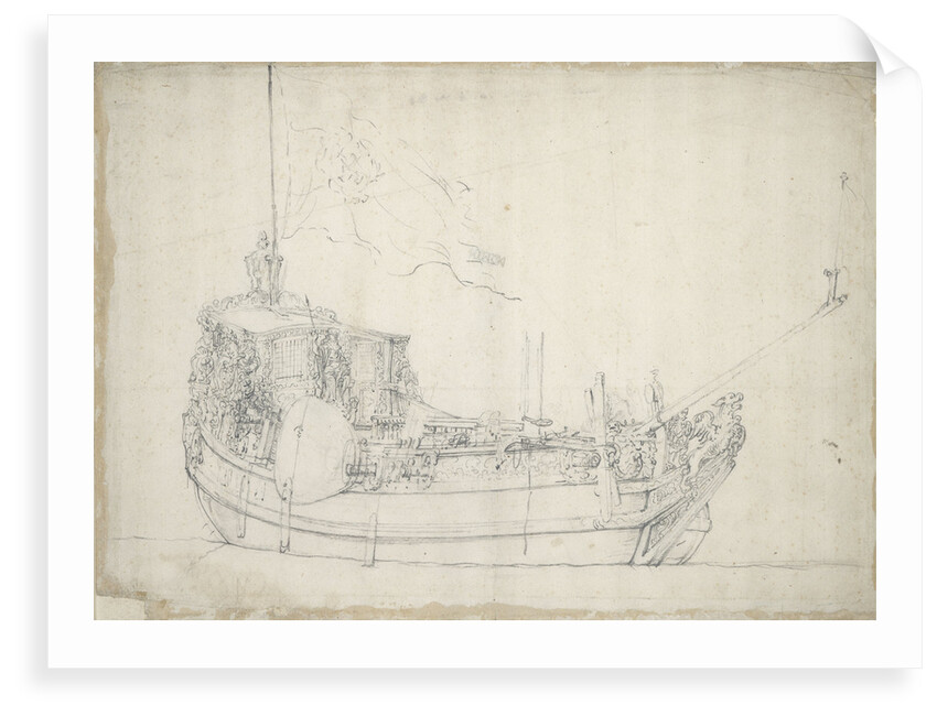 Portrait of a states yacht by Willem van de Velde the Elder