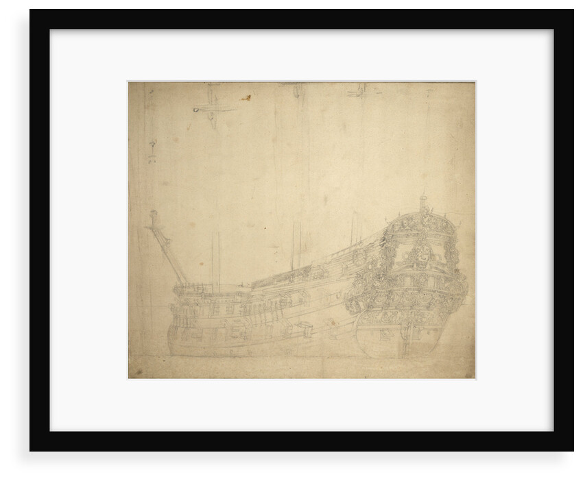 Portrait of 'Vereenigde Provincien' (built circa 1665), 48 guns, last mentioned 1667 by Willem van de Velde the Elder
