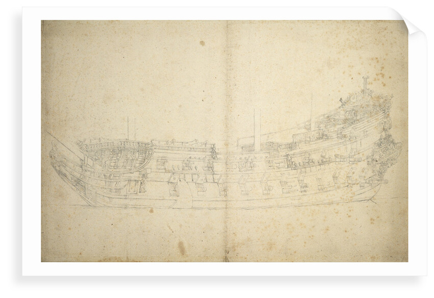 Portrait of a Dutch two-decker by Willem van de Velde the Elder