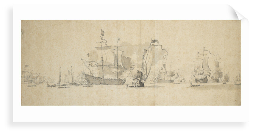 A council of war in the Dutch fleet, May 1665? by Willem Van de Velde the Younger