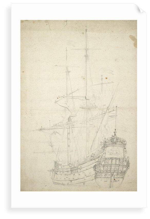 Portrait of the 'Ijlst', built 1653, 30 guns, last mentioned 1666 by Willem Van de Velde the Younger