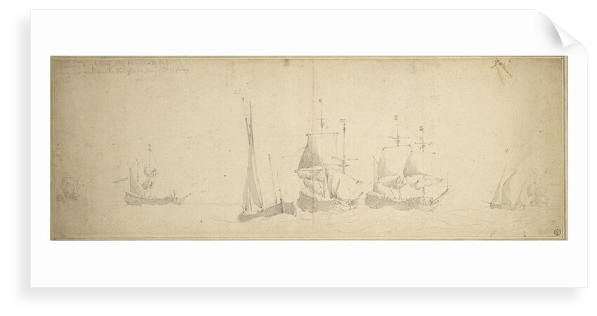 Dutch ships in a sea, 28 May-7 June 1665 by Willem van de Velde the Elder