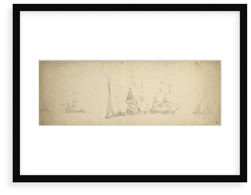 Dutch ships in a sea, 28 May-7 June 1665 by Willem van de Velde the Elder