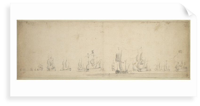 The Dutch fleet before the Battle of Lowestoft, May-June 1665 by Willem van de Velde the Elder
