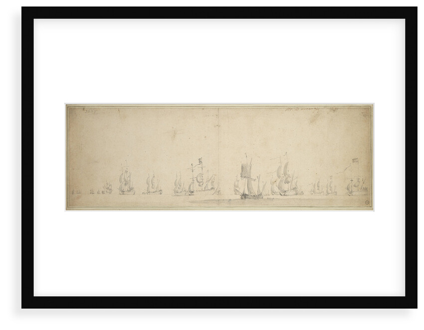 The Dutch fleet before the Battle of Lowestoft, May-June 1665 by Willem van de Velde the Elder