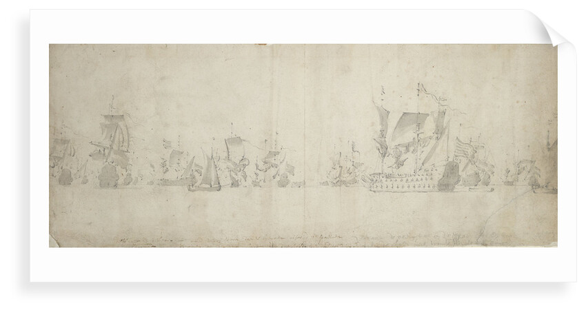 Dutch fleet after the council-of-war, 8-18 August 1665 by Willem van de Velde the Elder
