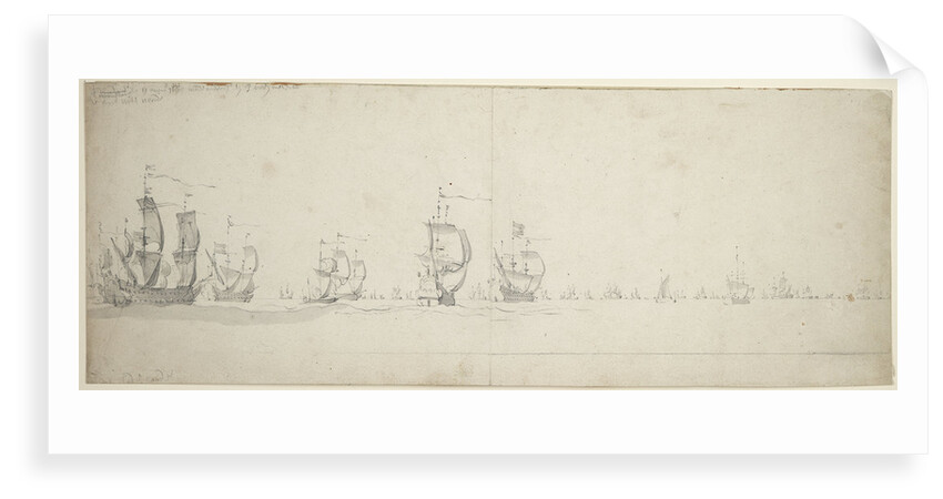 De Ruyter's fleet before the wind, 9-19 August 1665 by Willem van de Velde the Elder