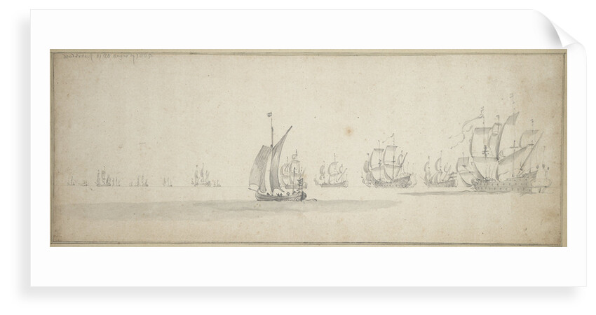 The Dutch fleet on its way to the Scottish coast, 10-20 August 1665 by Willem van de Velde the Elder
