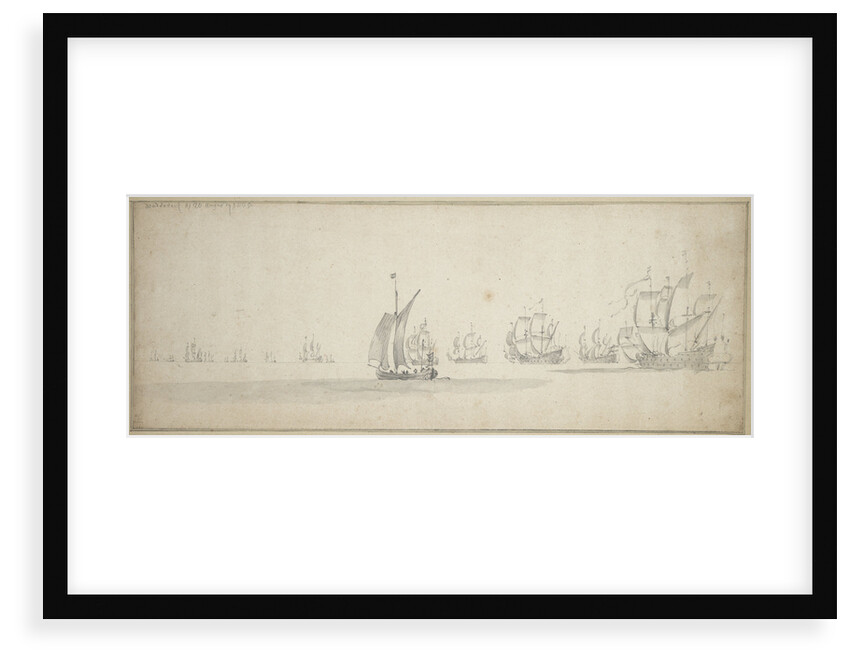 The Dutch fleet on its way to the Scottish coast, 10-20 August 1665 by Willem van de Velde the Elder